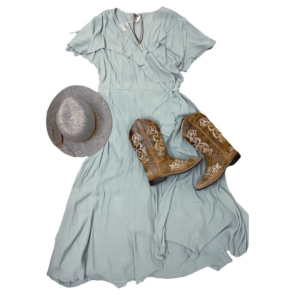 🆕 NWT Maxi Wrap dress in Sage Mint by L Love Womens size 3XL - Picture 11 of 11